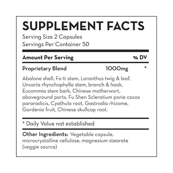 Tian Ma Gou Teng Wan Supplement Facts
